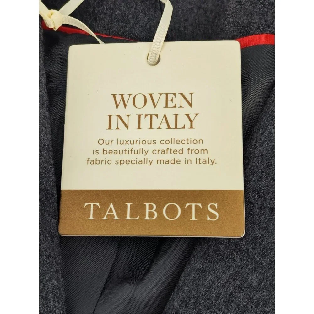 Talbots Women’s Size 4 Blazer Gray Wool Single Breasted Career Business Jacket